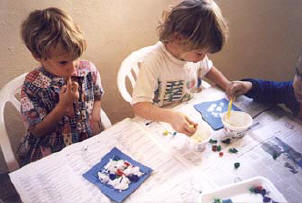 A gluing session at the Wonderworld Nursery school & Kindergarten in Larnaca, Cyprus 